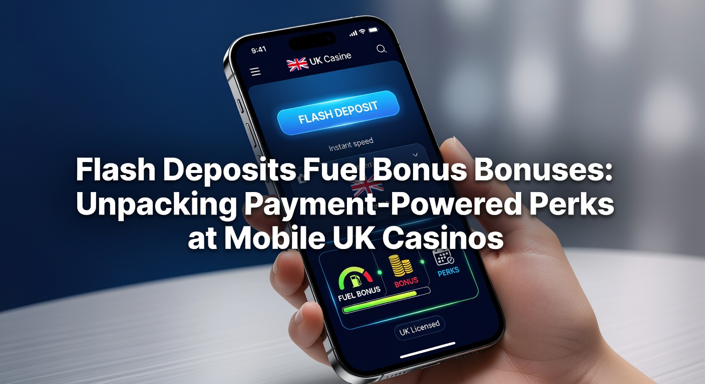 Smartphone screen displaying a mobile casino app with instant deposit confirmation and bonus activation popup, highlighting fast payment perks in vibrant colors
