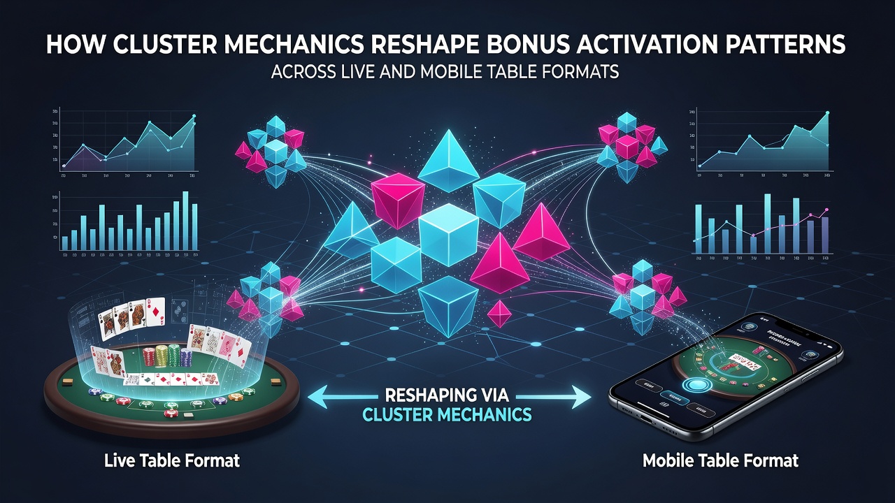Mobile table interface demonstrating cluster bonus activation