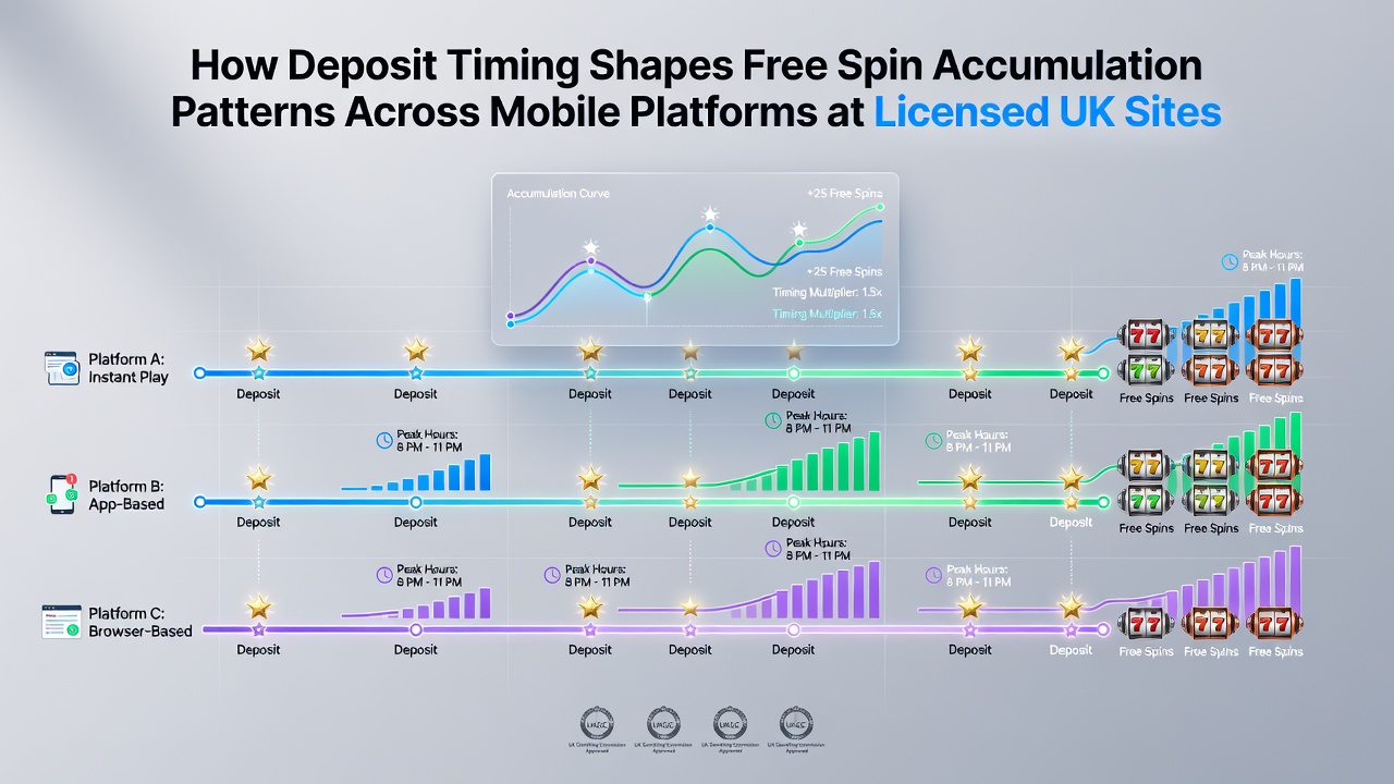 Mobile casino deposit interface showing timing options for free spin bonuses