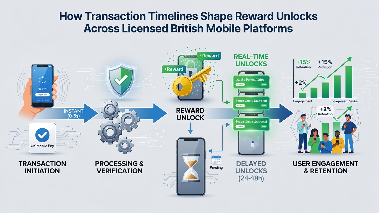 Illustration of reward unlock sequences triggered by varying transaction completion times on mobile casino interfaces