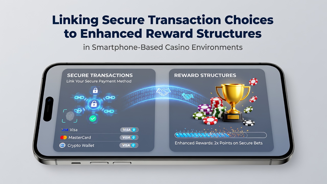 Close-up of mobile casino app showing linked payment security badges next to accumulating reward points and bonus indicators