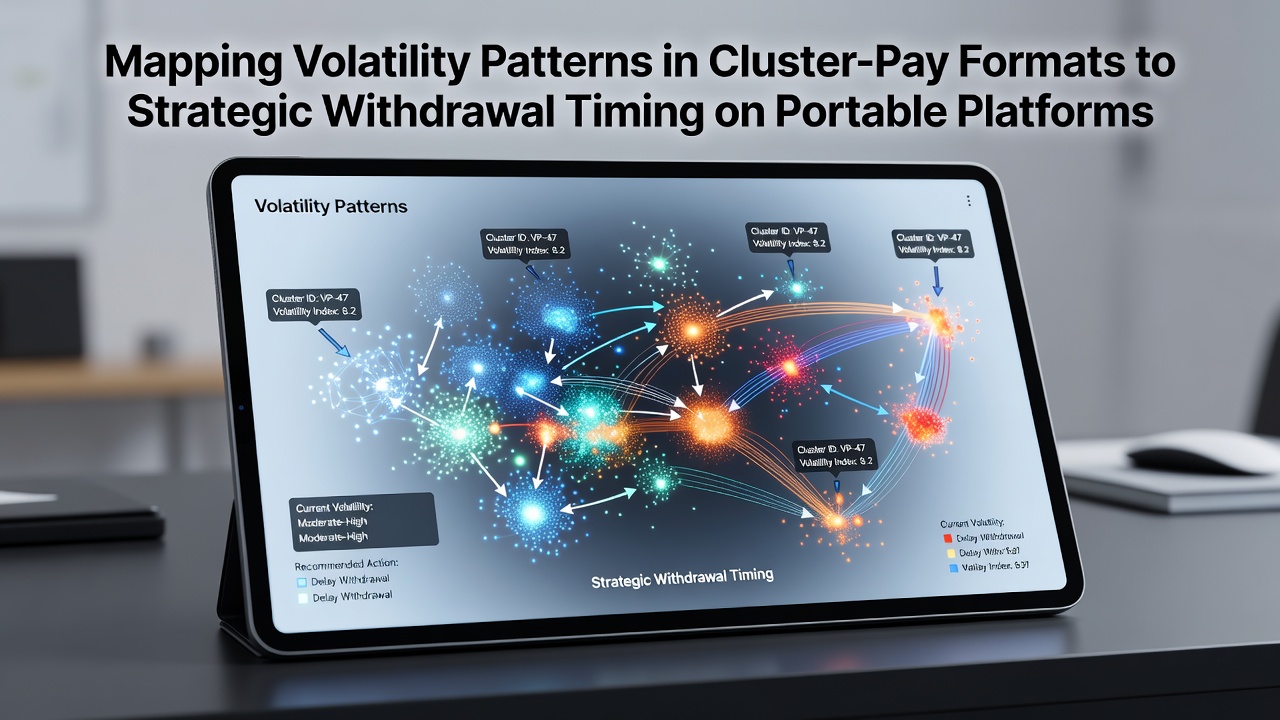 Data visualization of cluster pay volatility trends on a smartphone screen