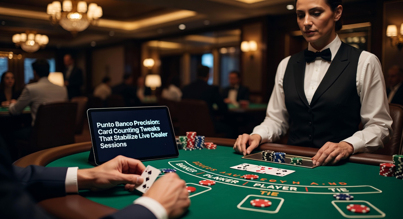 Digital display of a Punto Banco true count chart during a live dealer session, showing bet ramps for Banker and Player