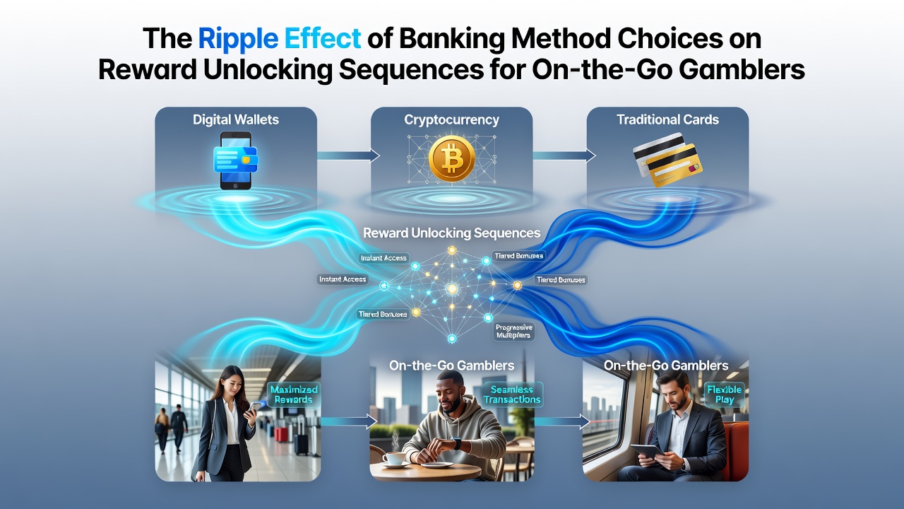 Mobile gambler selecting banking options on smartphone while reviewing reward sequences at a café table