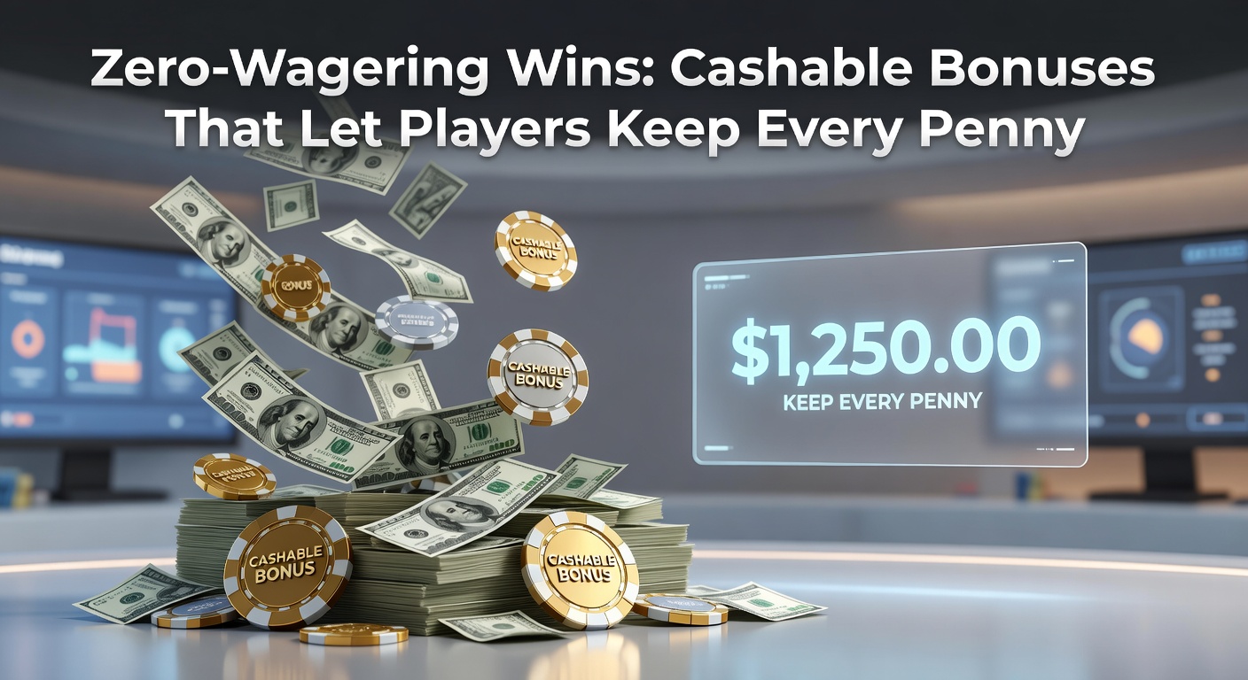 Vibrant graphic showing casino chips transforming directly into cash winnings without wagering hurdles