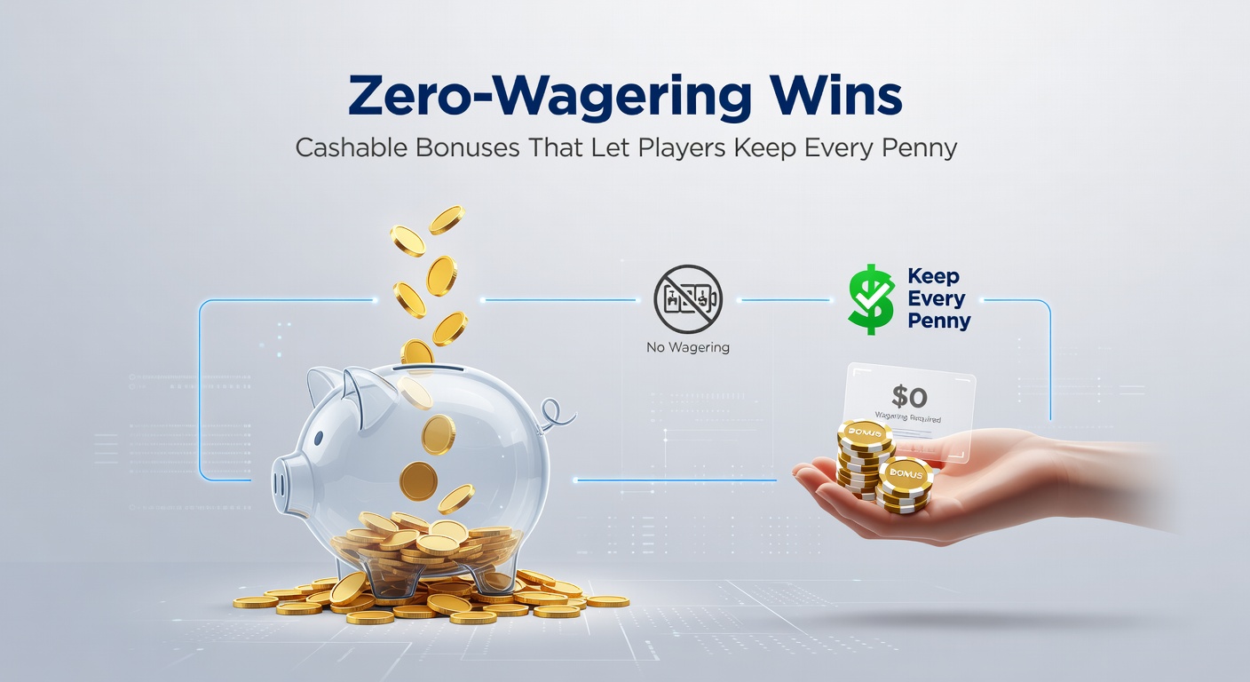 Screenshot of a casino dashboard displaying a zero-wagering bonus activation and instant cashout option